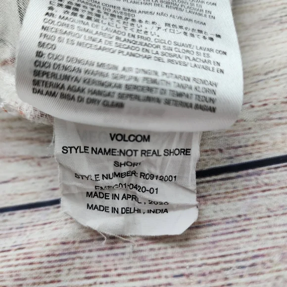 Volcom Not Real Shore Shorts Set Tropical Green Tea Girls S 7/8 - Picture 11 of 12